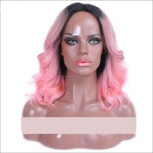 Peruano al por mayor peluca llena de encaje corto ombre Rosa <span class=keywords><strong>pelucas</strong></span> de cabello humano <span class=keywords><strong>para</strong></span> las mujeres negras - Product Image 1