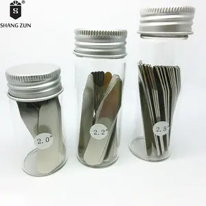 Hot Sell 30 Pcs Custom design White 201 Stainless steel Collar Stays with 3 Clear Glass Bottle