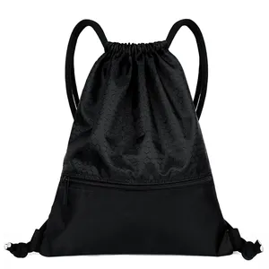 カスタムロゴ印刷デザインポリエステルバスケットボールジムメッシュフィットネス巾着袋スポーツ巾着バックパック