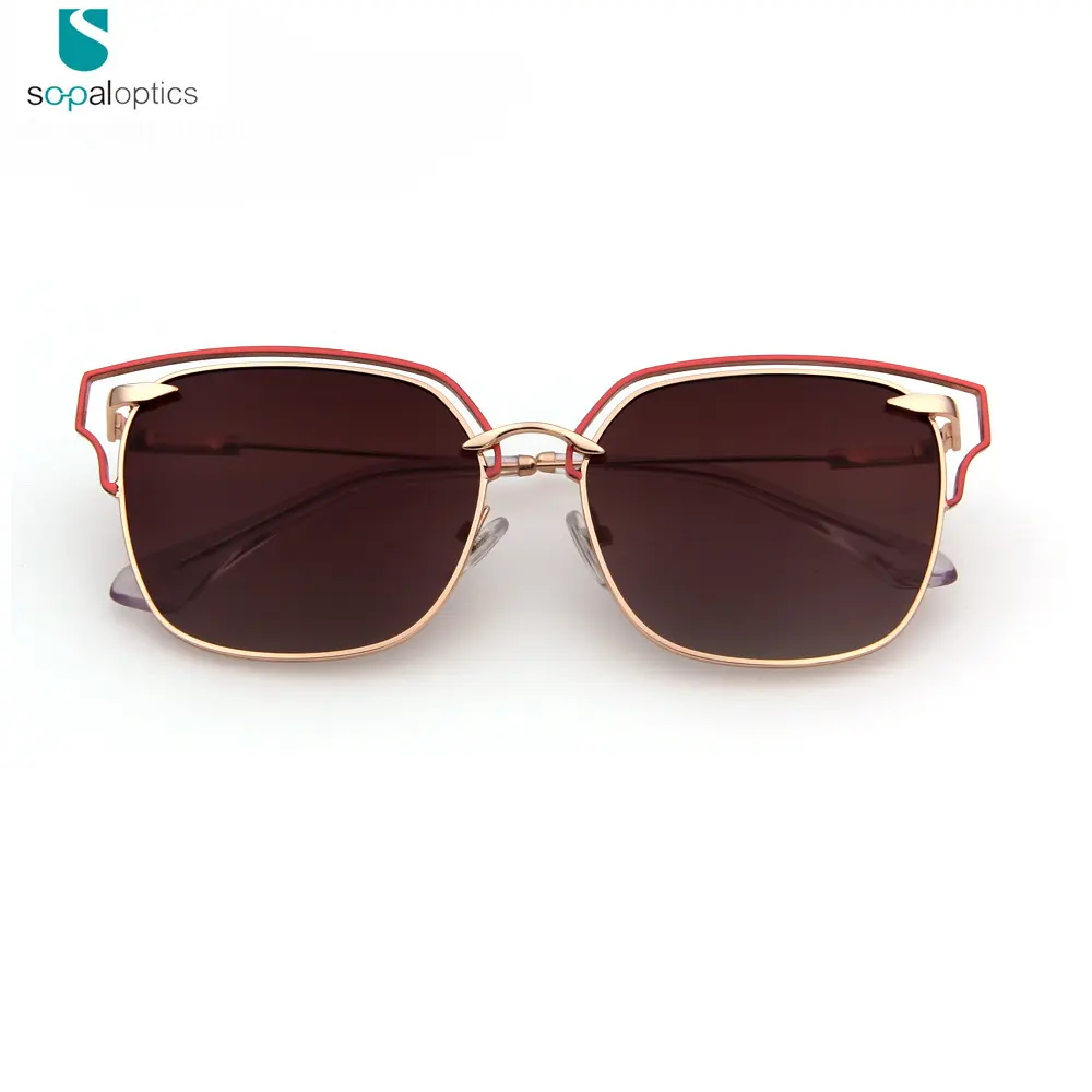 Modern design summer womens square frame sun shade glasses with logo