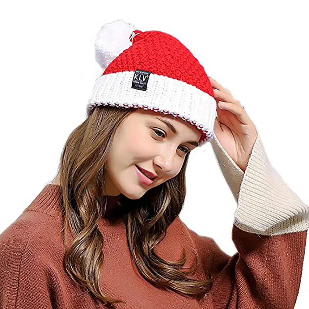 Christmas Caps Winter Knitted Crochet Beanie Santa Hat Decorations