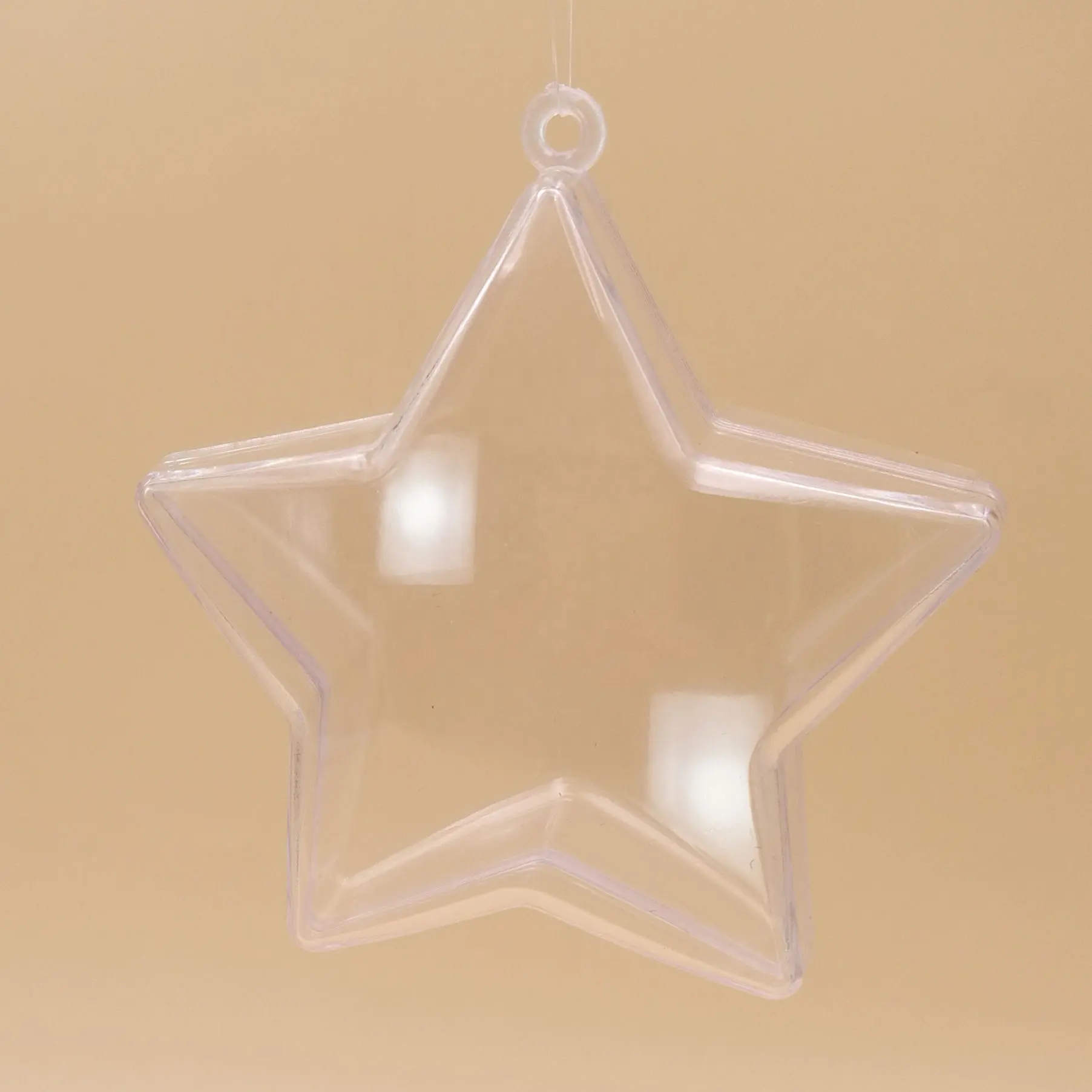 8 cm noel şeffaf akrilik yıldız modeli asılı süsleme