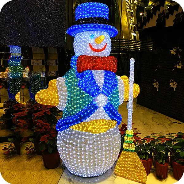 Пластиковый снеговик с подсветкой на открытом воздухе 2016 Рождество