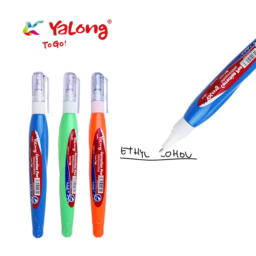 Yalong Snel Droog Soepel Metalen Tip Correctie Pen, Metalen Tip Liquid Papier Correctie Pen Wit Gekleurde Correctievloeistof