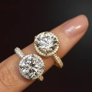 Cincin pertunangan berlian 1 karat Royal, cincin perhiasan emas, 2024 pernikahan, cincin pertunangan berlian 1 karat