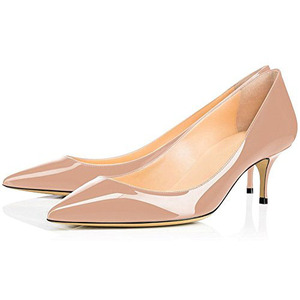 WETKISS สำนักงานรองเท้าโรงงานขายส่งสุภาพสตรีปั๊มรองเท้า Kitten Heel Pointed Toe ส้น Jobs สิทธิบัตรหนังปั๊ม2021 - Product Image 6