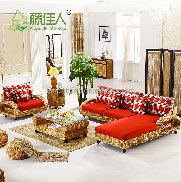 hotsale modern lüks tasarım rattan Seagrass oturma odası kanepe mobilya