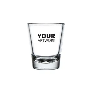 Customized logo 2oz/50ml wine whiskey cup blank sublimation espresso glasses small bullet shot glass