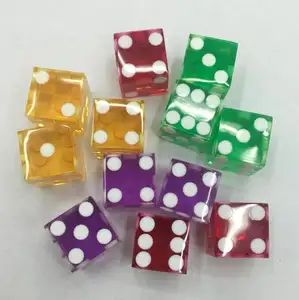 6 Sided Transparent <strong>Custom</strong> <strong>Resin</strong> <strong>Dice</strong> With Straight Corner and Printing Dots - Product Image 1