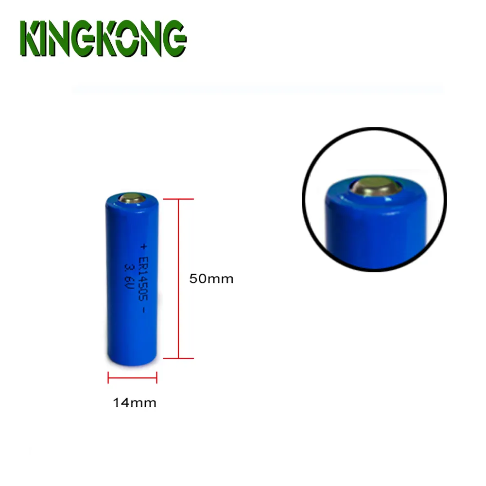 Aa Lithium Battery Kingkong Brand ER14505 2400mAh 3.6v AA Size Li-ion Lithium Cylindrica Disposable Non-rechargeable Li-SOCI2 Battery