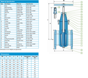 Vanne à guillotine à bride en fonte ductile DN100 PN16 ANSI/BS/DIN/JIS Prix raisonnable Haute qualité Fournisseur direct d'usine - Product Image 3