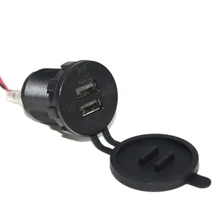 Ricarica rapida 5v 2.1a supporto per caricabatterie da moto copertura impermeabile caricatore elettrico per moto a due porte USB