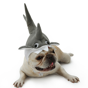 Tubarão Design Poliéster Pet Hat para Cães Gatos Novidade <span class=keywords><strong>Animal</strong></span> Print Halloween Cosplay Juba Acessório para o Verão Inverno Primavera - Product Image 1