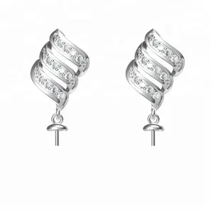 Thiết Kế Thời Trang Bông Tai Ngọc Trai Tanishq 925 Trang Sức Bạc Sterling Bông Tai Ngọc Trai Set Zircon