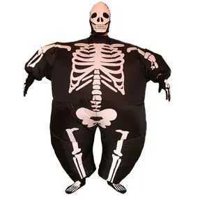 Kostum Tengkorak Halloween Dewasa, Kostum Halloween Skeleton, Kostum Tiup Lucu, Setelan Gemuk, Grosir, Kostum Halloween Dewasa