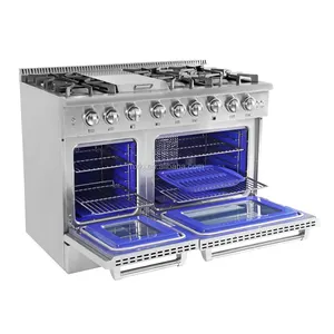 48Inch Lò 6 Đầu Đốt Thép Không Gỉ Dual Fuel Range Với Vỉ Nướng