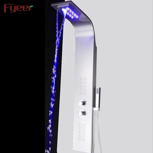 Fyeer Rainfall Stainless Steel Massage Hydro Power Led <strong>Shower</strong> Panel With <strong>Lights</strong> - Product Image 2