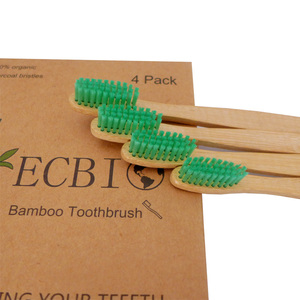 Sikat Gigi Bambu Ramah Lingkungan 100% Biodegradable Dengan Bulu Sikat Arang, Sikat Gigi Bambu Grosir Label Pribadi Warna Hitam - Product Image 2