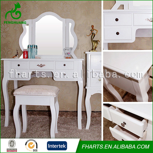 Francés Blanco Fold Madera Aparador Salón De Belleza - Product Image 2