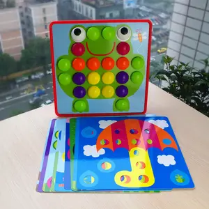 3D الألغاز ألعاب للأطفال المركبة الصورة لغز الإبداعية فسيفساء الفطر صندوق عناية بالأظافر زر الفن الاطفال لعبة