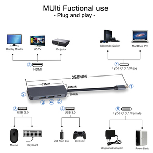 Многофункциональный <span class=keywords><strong>4</strong></span> в 1Usb-C концентратор для macbook <span class=keywords><strong>pro</strong></span> HDMI-совместимый <span class=keywords><strong>4</strong></span>-портовый док-станция концентратор - Product Image 6
