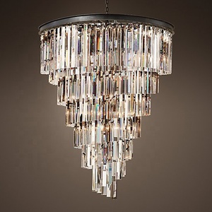Cristal Éclairage Vintage Restaurant Hôtel Lampes Suspendues 12 Niveaux Spirale Helix <span class=keywords><strong>Lustre</strong></span> 48 "Villa Escaliers Longue Lumière CZ2568/45 - Product Image 3