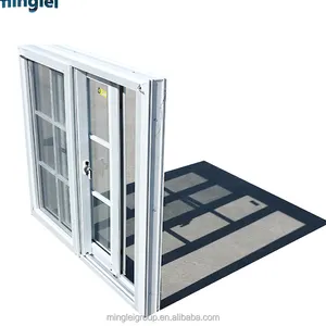 Minglei 중국어 방탄 유리 비닐 클래딩 upvc 슬라이딩 창문과 문 태국 그릴 디자인 시스템