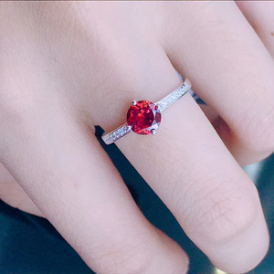 Venta al por mayor Granato <span class=keywords><strong>Granate</strong></span> Zircon nueva moda Vintage rojo <span class=keywords><strong>granate</strong></span> 925 anillo de piedra de plata para mujeres para boda y fiesta - Product Image 6