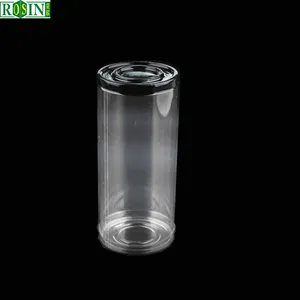 Vente en gros Tube transparent en plastique PVC PET Cylindre en plastique avec couvercle plat Boîte d'emballage ronde en plastique pour biscuits