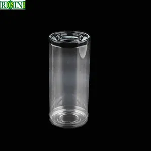 Atacado Plástico Pvc Pet Clear Tube Cilindro De Plástico Com Tampa Plana Caixa De Embalagem De Plástico Redonda Para Cookies