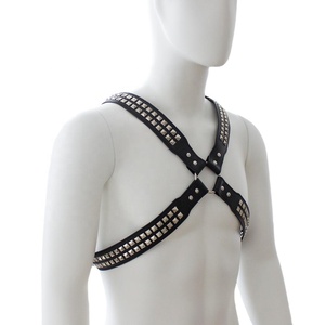 Sabuk mainan seks pria pengikat kulit <span class=keywords><strong>Harness</strong></span> dengan tali bahu pakaian Fetish untuk dada Gay - Product Image 5