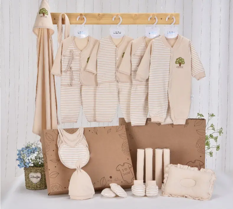 Fabrik preis Baby kleidung Sets Neugeborene Geschenk box 22 Stück Set Box 100% Baumwolle Säuglings-und Kleinkinder tragen mit OEM High Quality