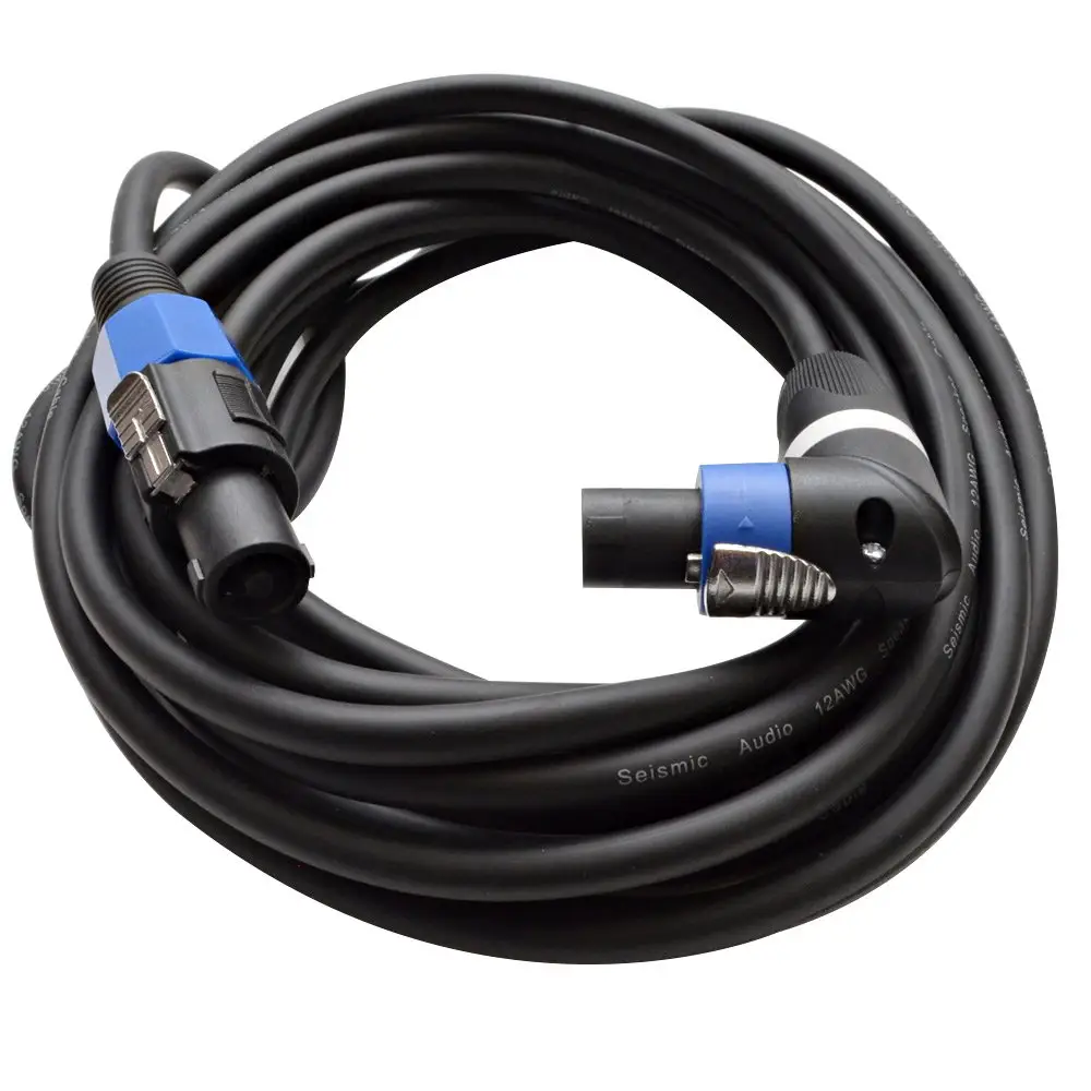 25 Foot Speakon to Right Angle Speakon PA/DJ Speaker Cable - 2 Conductor - 12 Gauge Connecting Speakon Cables and Pro Audio Gear