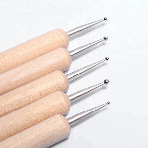 Misscheering-Juego de pinceles de madera para decoración de uñas, Set de 5 unidades de pinceles de 2 vías para punteo de uñas, con diamantes de imitación y lentejuelas - Product Image 4