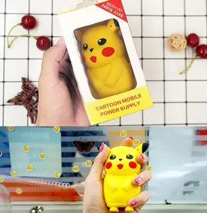 Banco de energía de dibujos animados inteligente OEM, cargador portátil, Pikachu, 5200mAh