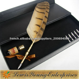 Calligraphie - Owl Pen plume d'oie naturelle et Papeterie Gift Set - Product Image 1
