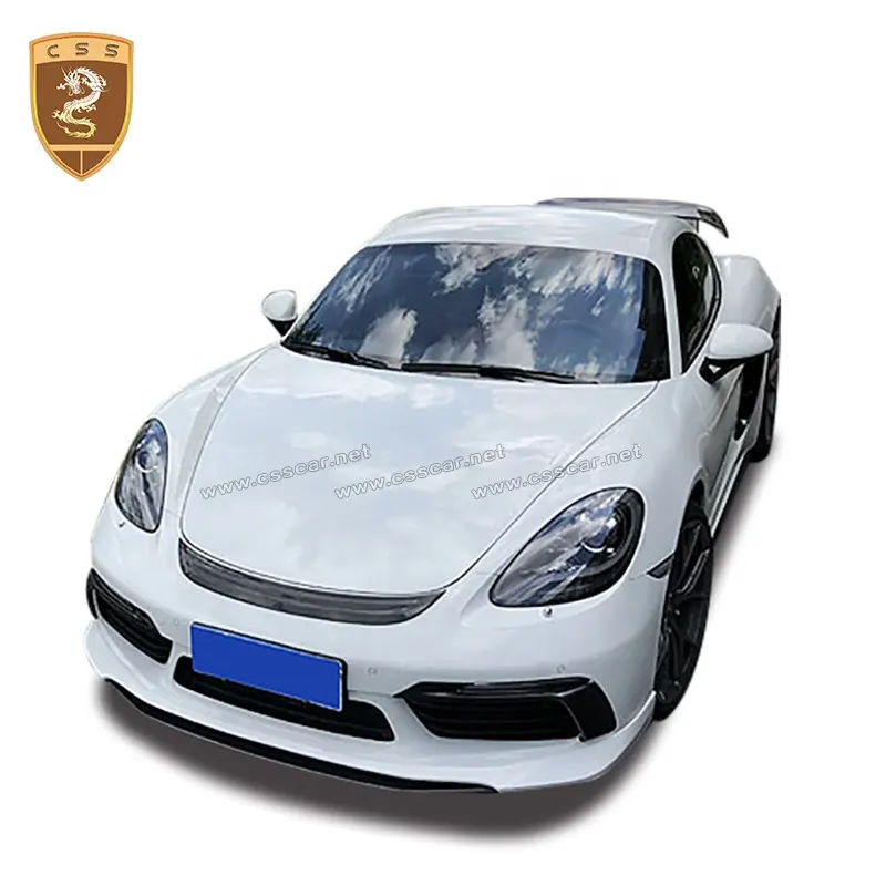 Yarım karbon Fiber te-grafik stil yan etekler ön dudak arka Spoiler vücut kitleri için Porsche 718 Cayman Boxster