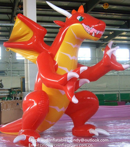 Red Shiny Aufblasbare drachen cartoon/drachen modell/drachen werbung