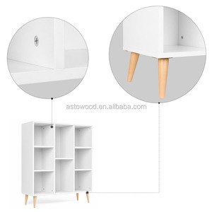 Hiển thị Tủ Kệ Sách Lưu Trữ <span class=keywords><strong>8</strong></span> Cubes Trắng Hiển Thị Organizer Kệ với Chân Gỗ - Product Image 2