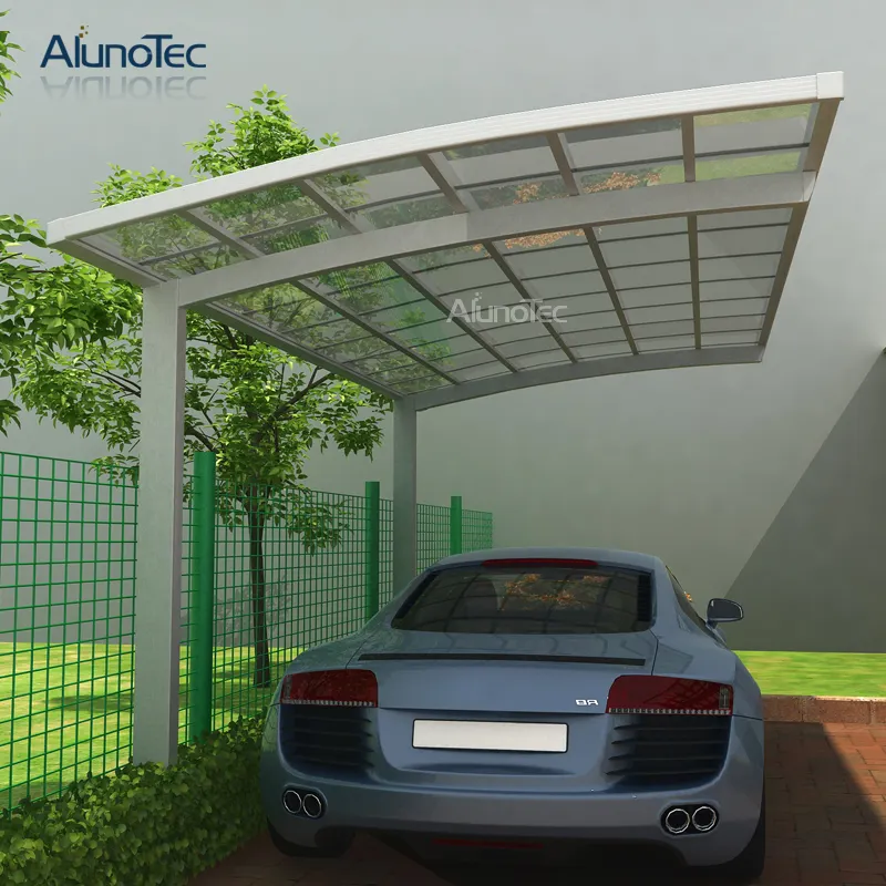 Pulver beschichtete Metall-Autohaus Aluminium-Carports Polycarbonat-Baldachin