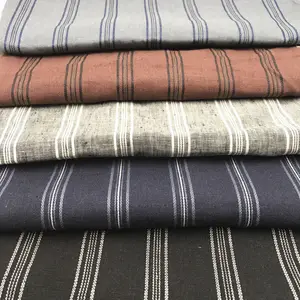 Premium 100% Linen Yarn Dyed Striped Shirt Fabric
