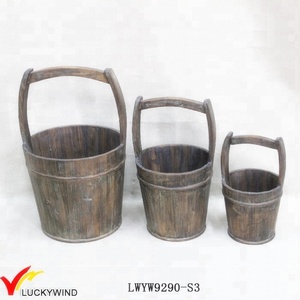 Set de sacs d'eau vintage en bois rustique blanc, Style européen, seau non compatible pour la pratique du pliage rétractable, 2 pièces par puzzle - Product Image 5
