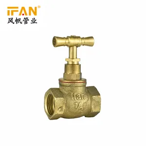 Водопроводные фитинги от производителя IFAN, латунный шаровой клапан, Т-образная головка, стопорный клапан F/F, латунный клапан водяного стопорного затвора