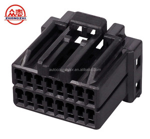 Adattatore Connettore Automobilistico Femmina <span class=keywords><strong>a</strong></span> <span class=keywords><strong>16</strong></span> Pin Zhongzhi 175966-2, Materiale PBT, Nero, 21*21.5*11.8mm - Product Image 1