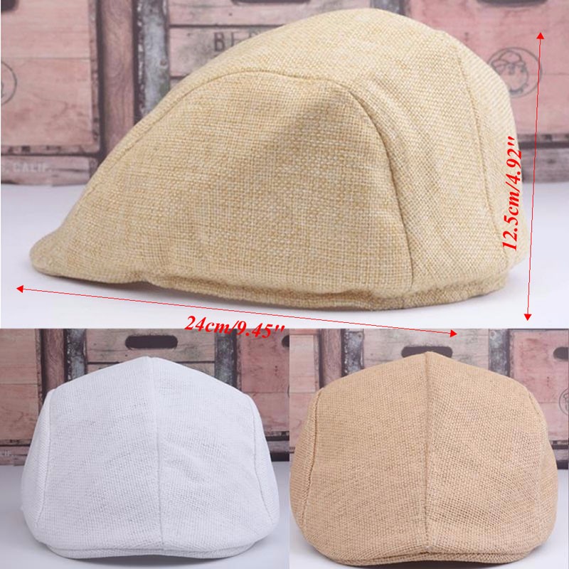 Berretto unisex con visiera traspirante da uomo, in rete flatcap da uomo, estivo Gatsby Newsboy, bianco, Taglia unica