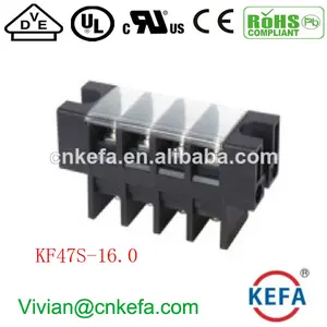 barrera de pared de bloque 16.0mm2 cable conector del zócalo de la fábrica 600v 65a 16.0mm de tono con la cubierta kf47s-16.0