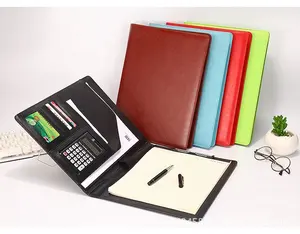 แฟ้มเก็บเอกสาร Padfolio,ที่ใส่เอกสารหนัง PU พร้อมที่ใส่ปากกาสมุดจดบันทึกตามกฎหมายเครื่องคิดเลข