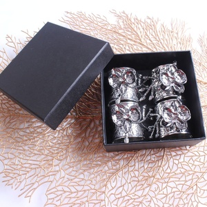 Bagues <span class=keywords><strong>de</strong></span> serviettes en métal motif floral 3D, 1 pièce, décoration <span class=keywords><strong>de</strong></span> Table pour serveur, fête <span class=keywords><strong>de</strong></span> mariage - Product Image 6