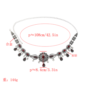 Alla moda della lega di cristallo del rhinestone <span class=keywords><strong>catena</strong></span> della vita del fiore di goccia del pendente accessori di danza del ventre della <span class=keywords><strong>catena</strong></span> del corpo <span class=keywords><strong>catena</strong></span> della vita - Product Image 2
