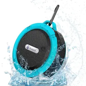 outdoor portable sport bike backpack music box with loud speaker C6 round keychain waterproof mini Speaker with suction cup